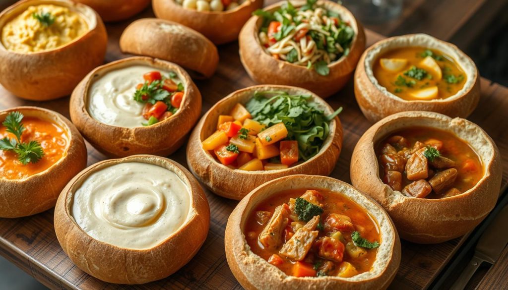 Assorted bread bowl options