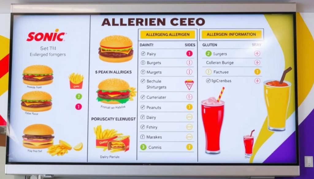 allergen information for Sonic menu