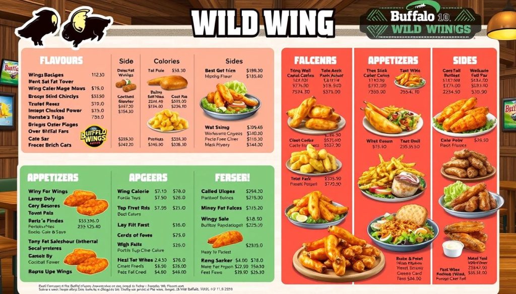 buffalo wild wings menu calories chart