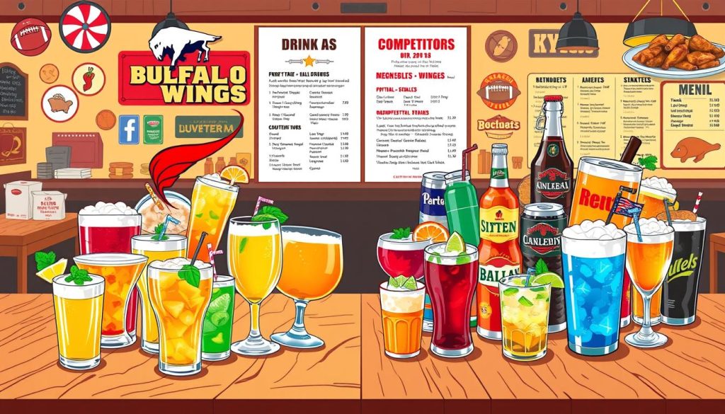 comparing buffalo wild wings drink menu