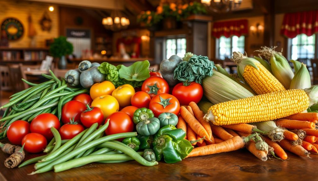 farm-fresh vegetables at Cracker Barrel