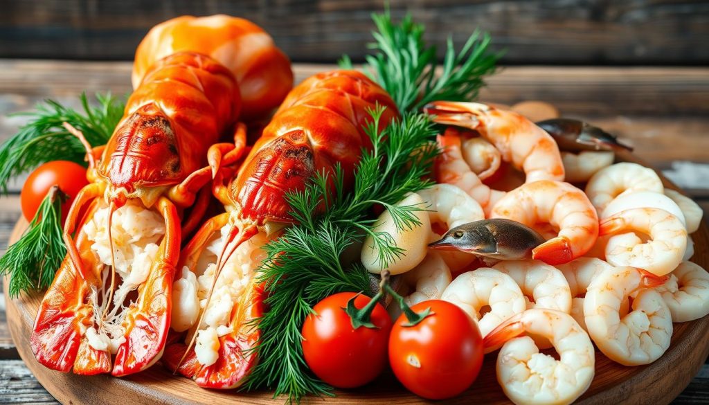 fresh seafood ingredients