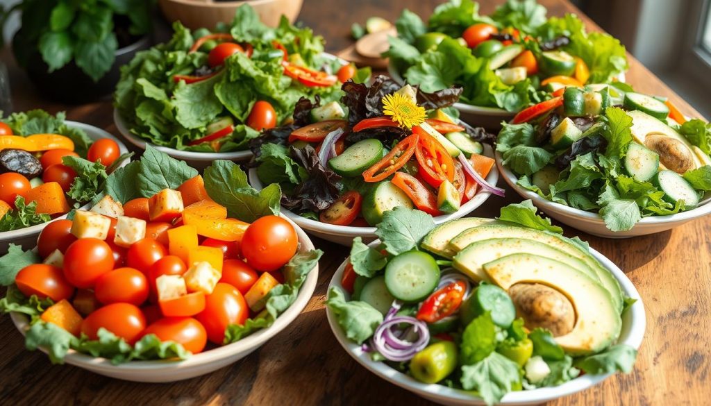 fresh vegetarian salads at Panera Bread