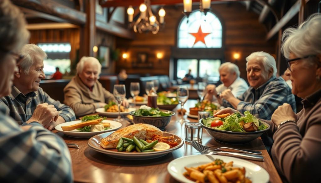 healthy senior dining