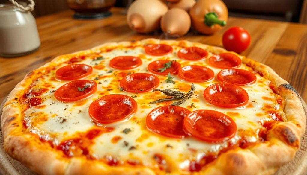 mouth-watering pepperoni pizza