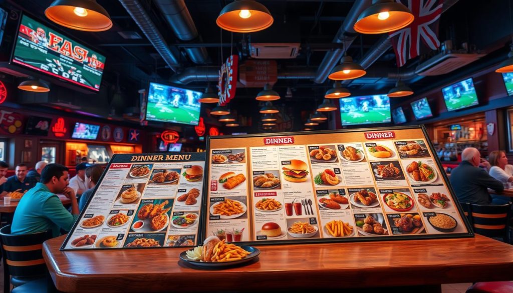 sports bar menu