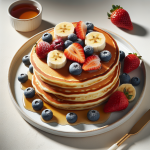 Dennyʼs Double Berry Banana Pancake Breakfast