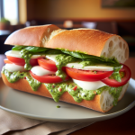 Panera Bread Green Goddess Caprese Melt On Baguette