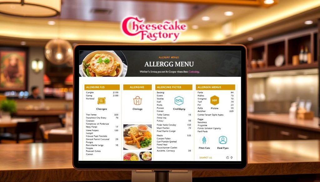 Cheesecake Factory allergen menu online