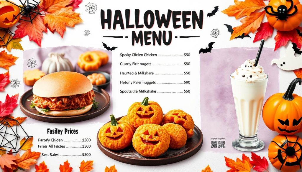 Halloween menu pricing