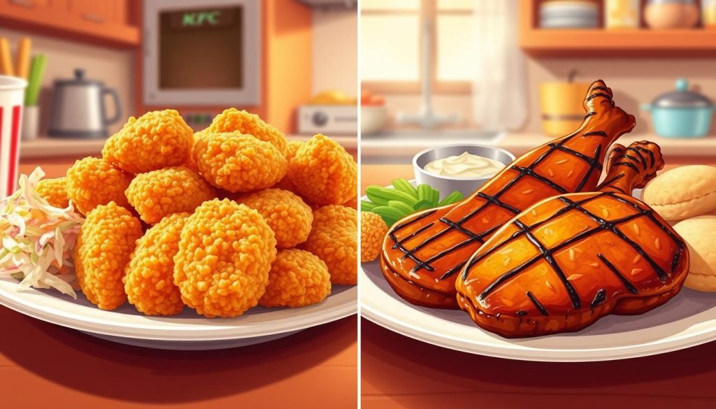 kfc grilled vs fried chicken